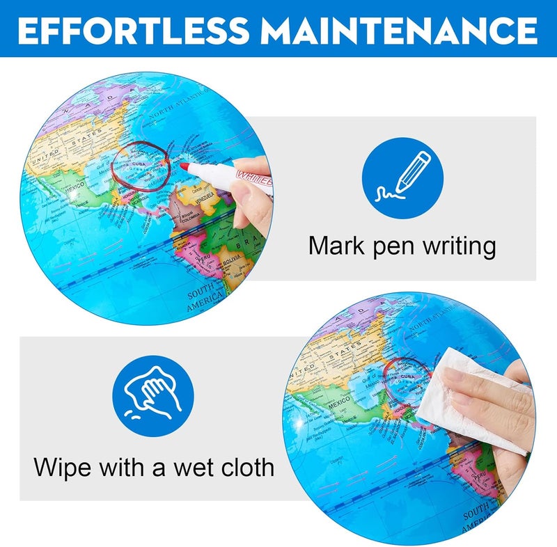 GOCHANGE 10in Kids Globe, Educational Geography Tools with Stable Thickened Base, 360° Rotating Globe for Learning, Classroom & Home School Supplies & Gifts - Image 4
